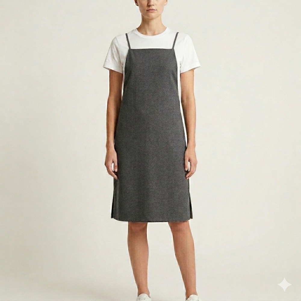 Noul Apron Pinafore Dress O/S S-M Charcoal Grey Korean Minimalist Casual Capsule